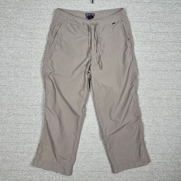 REI Pants - REI Women Sz 10 Hiking Trail Capris Pants Athletic Gorp UPF50‎ Drawstring Beige